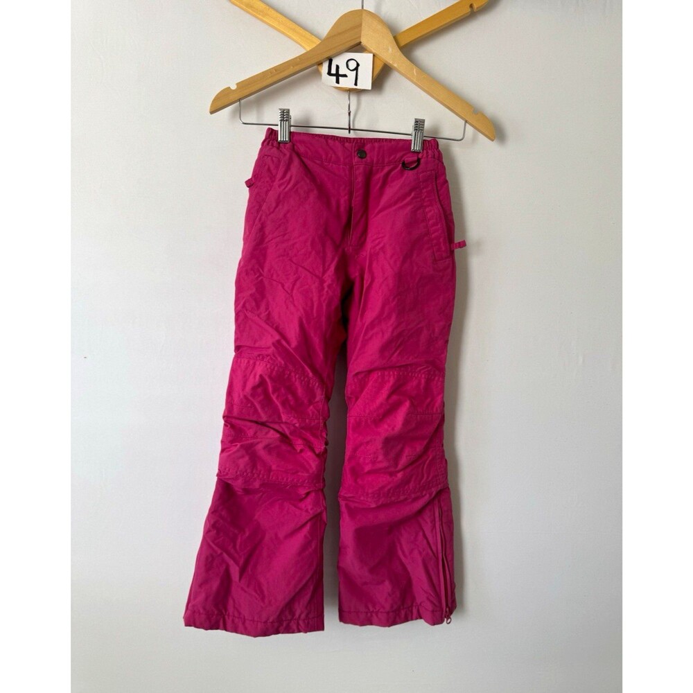 Lands' End Kids Grow-A-Longs Snow Pants Pink Insulated Winter Ski Size 12